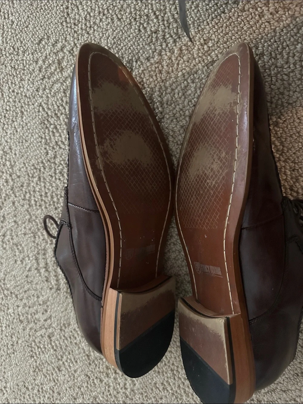 Stacy Adams Brown and Black Leather Lace-Up Derbys